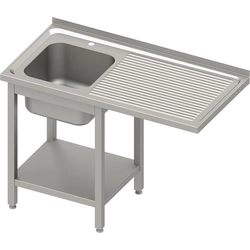 Mesa con lavabo 1-kom.(L) y espacio para frigorífico o lavavajillas 1200x600x900 mm tapa atornillada y grabada | estalgast