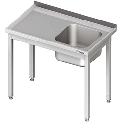 Mesa con lavabo 1-kom.(P),sin estante 1000x600x850 mm soldado