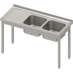 Mesa con lavabo 2-kom.(P), sin estante 1200x700x850 mm atornillado, tapa en relieve | estalgast