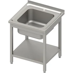 Mesa con lavabo con estante 60x60x85, tapa en relieve | estalgast