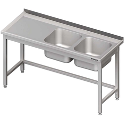 Mesa de aço inox com pia 2-kom.(P) 1700x600 | Stalgast