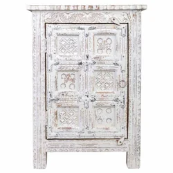 Mesa de cabeceira Alexandra House Living Branco Marrom 40 x 53 x 73 cm