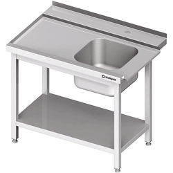 Mesa de carregamento (L) 1-kom. com prateleira para máquina de lavar louça STALGAST 800x750x880 mm soldada