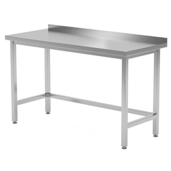 Mesa de catering de acero inoxidable reforzado 130x70x85 Polgast 102137