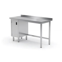 Mesa de catering em aço inox com armário 150x60x85 Polgast 124156