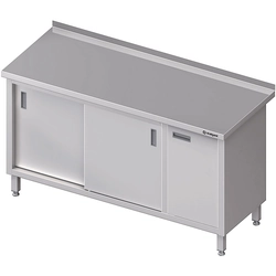 Mesa de parede em aço inox com armário (P) Portas de correr 1900x700 Stalgast