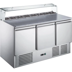 Mesa de refrigeração 3-Drzwiowy Para pizza com extensão 402l Stalgast 833037