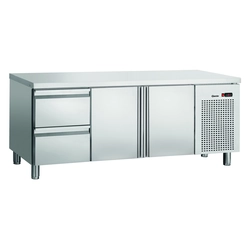 Mesa de refrigeração lisa 2-Drzwiowy com 2 gavetas Bartscher 110855