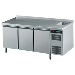 Mesa de resfriamento com pia GN 1/1 KT Profundidade 700mm Rilling AKT EK731 1601-B