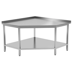 Mesa de rincón para catering de acero inoxidable con estante 90x60x90x60x85 Polgast 1050909