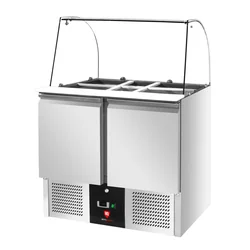 Mesa de salada refrigerada com extensão de vidro | 2-drzwiowy | RQS900CG