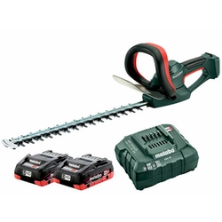 Metabo AHS 18-55 V акумулаторна ножица за жив плет 18 V | 530 mm | Карбонова четка | 2 x 4 Ah батерия + зарядно