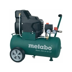 Metabo Basic 250-24 W OF elektrinis stūmoklinis kompresorius Įsiurbiamas oras: 120 l/min | 24 l | 8 baras | Be aliejaus | 230 V