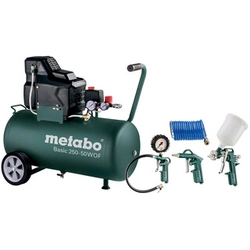 Metabo BASIC 250-50 W OF SET compresseur électrique à piston Air aspiré : 110 l/min | 50 l | 8 barre | Sans huile | 230 V