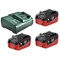 Metabo Basic-Set 3 x 5.5Ah LiHD ASC 30-36 akkumulátor és töltő szett 18 V | 5,5 Ah