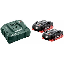 Metabo Basic-Set 2 x LiHD 4,0 Ah σετ μπαταρίας και φορτιστή 18 V | 4 Αχ