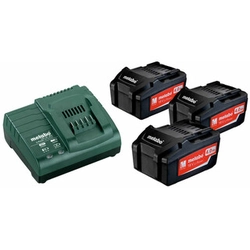 Metabo Basic-Set 3x4.0 Ah accu- en laderset 18 V | 4 Ah