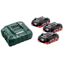 Metabo Basic-Set 3 x LiHD 4.0 Ah akku- ja laturisarja 18 V | 4 Ah