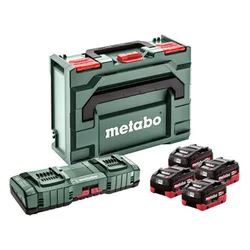 Metabo Basic-Set 4x LiHD 5.5Ah ASC 145 DUO + Metaloc ensemble batterie et chargeur 18 V | 5,5 Ah