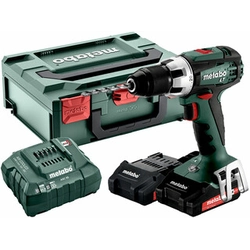 Metabo BS 18 LT Компактний акумуляторний дриль-шуруповерт з патроном 18 V | 34 Nm/60 Nm | Вугільна щітка | 2 x 2 Ач акумулятор + зарядний пристрій | в metaBOX