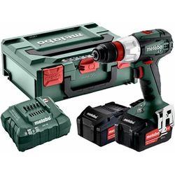 Metabo BS 18 LT Rychlý akumulátorový vrtací šroubovák se sklíčidlem 18 V | 34 Nm/60 Nm | Uhlíkový kartáč | 2 x 4 Ah baterie + nabíječka | v metaBOXu