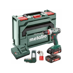 Metabo BS 18 Q Akumulatora urbjmašīnas/grieznes komplekts ar patronu 18 V | 24 Nm/48 Nm | Oglekļa suka | 2 x 2 Ah akumulators + lādētājs | metaBOX