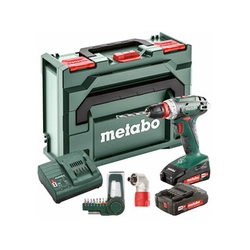 Metabo BS 18 Q Комплект акумуляторної дрилі/шуруповерта з патроном 18 V | 24 Nm/48 Nm | Вугільна щітка | 2 x 2 Ач акумулятор + зарядний пристрій | в metaBOX