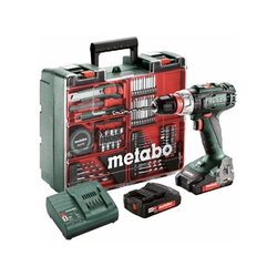 Metabo BS 18 L Quick accuschroefboormachine met boorkop 18 V | 25 Nm/50 Nm | Koolborstel | 2 x 2 Ah accu + lader | In een koffer