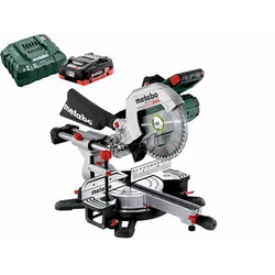 Metabo KGS 18 LTX BL 254 ασύρματο φαλτσοπρίονο 18 V | Πριονόλαμα 254 mm x 30 mm | Κοπή μέγ. 92 x 305 mm | Carbon Brushless | 1 x 4 μπαταρία Ah + φορτιστής