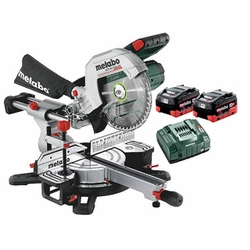 Metabo KGS 18 LTX BL 254 ασύρματο φαλτσοπρίονο 18 V | Πριονόλαμα 254 mm x 30 mm | Κοπή μέγ. 92 x 305 mm | Carbon Brushless | 2 x 8 μπαταρία Ah + φορτιστής