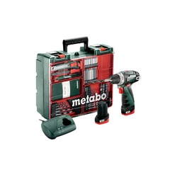 Metabo PowerMaxx BS Basic Akku-Bohrschrauber mit Bohrfutter 12 V | 17 Nm | Kohlebürste | 2 x 2 Ah Akku + Ladegerät | In einem Koffer