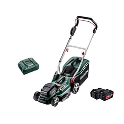 Metabo RM 36-18 LTX BL 36 kosiarka akumulatorowa 2 x 18 V | 360 mm | 350 m² | Bezszczotkowy węglowy | 2 x 5,2 Ah akumulator + ładowarka