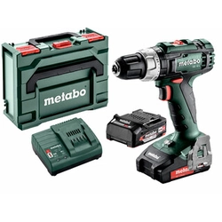 Metabo SB 18 L Akku-Schlagbohrschrauber 18 V | 25 Nm/50 Nm | 1,5 - 13 mm | Kohlebürste | 2 x 2 Ah Akku + Ladegerät | in metaBOX