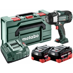 Metabo SSW 18 LTX 1450 BL akumulatorska udarna odvijač 18 V | 1450 Nm | 1/2 inča | Ugljične četkice | 2 x 5,5 Ah baterija + punjač | u metaBOX-u