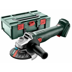 Metabo W 18 7-125 sladdlös vinkelslip 18 V | 125 mm | 8500 RPM | Kolborste | Utan batteri och laddare | i metaBOX