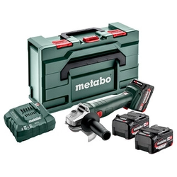 Metabo W 18 L 9-125 Акумуляторна кутова шліфувальна машина Quick 18 V | 125 мм | 8500 RPM | Вугільна щітка | 3 x 4 Ач акумулятор + зарядний пристрій | в metaBOX