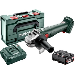 Metabo W 18 L 9-125 Rychlá akumulátorová úhlová bruska 18 V | 125 mm | 8500 RPM | Uhlíkový kartáč | 2 x 5,2 Ah baterie + nabíječka | v metaBOXu