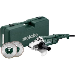 Metabo WEP 2200-230 + Estojo + 2 Rebarbadora elétrica de disco de diâmetro 230 mm | 6600 RPM | 2200 W | Em uma mala