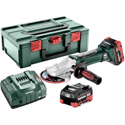 Metabo WF 18 LTX 125 Quic akumulatorska kutna brusilica s ravnom glavom 18 V | 125 mm | 8000 RPM | Ugljična četka | 2 x 5,5 Ah baterija + punjač | u metaBOX-u