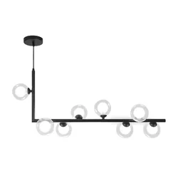 Metāla industriālā stikla griestu lampa APP754-8CP melna