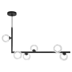 Metall-Industrieglas-Deckenleuchte APP755-6CP Schwarz