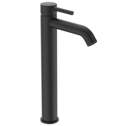 Mezclador de lavabo Ideal Standard Ceraline, alto, con válvula inferior, Silk Black negro mate