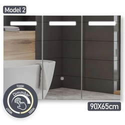 MIADOMODO Meuble miroir avec éclairage LED,90 X 65 cm