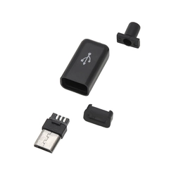 Micro USB type B plug mounted on cable 1 each