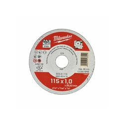 Milwaukee 115 x 22,2 x 1 mm disco de corte 200 uds.