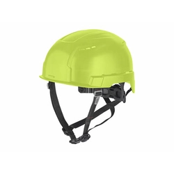 Milwaukee BOLT200 high-visibility work helmet with ventilation slots