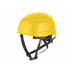 Milwaukee BOLT200 yellow work helmet with ventilation slots