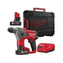 Milwaukee M12 CH-602X akumulátorová příklepová vrtačka 12 V | 1,1 J | V betonu 13 mm | 1,7 kg | Carbon Brushless | 2 x 6 Ah baterie + nabíječka | V případě Heavy Duty