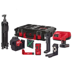 Milwaukee M123PLKIT-401P Laser a linea verde Raggio effettivo con intercettatore di segnale: 0 - 100 m | Batteria 1 x 4 Ah + caricabatteria | In una custodia da imballaggio