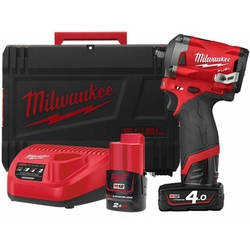 Milwaukee M12FIW38-422X akkus ütvecsavarozó 12 V | 339 Nm | 3/8 inch | Szénkefementes | 2 Ah + 4 Ah akku + töltõ | Heavy Duty kofferben